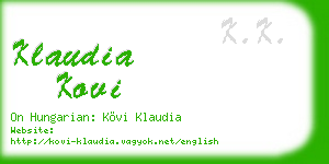 klaudia kovi business card