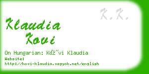 klaudia kovi business card